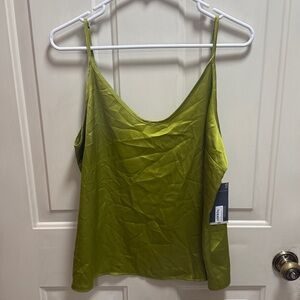 NWT Worthington Apple / Lime Green Women's  Spaghetti Strap Tank Top size L